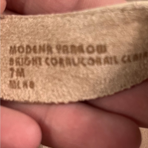 Earth Modena Yarrow Ankle Strap Sandal with an Espadrille Wedge Heel in Coral - Picture 8 of 9